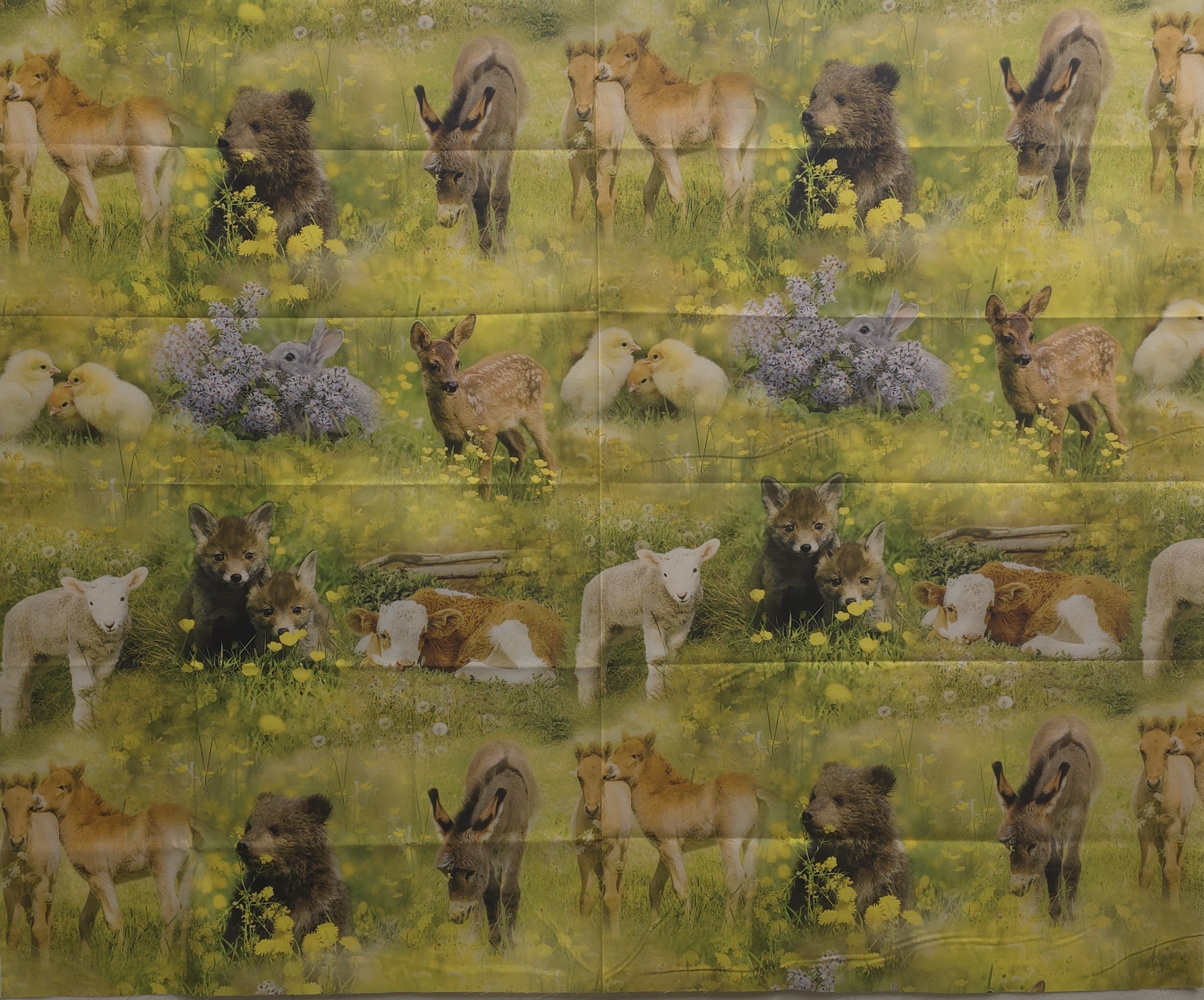 Sun Up To Sundown Baby Animals Quilt Fabric  by Hoffman Fabrics