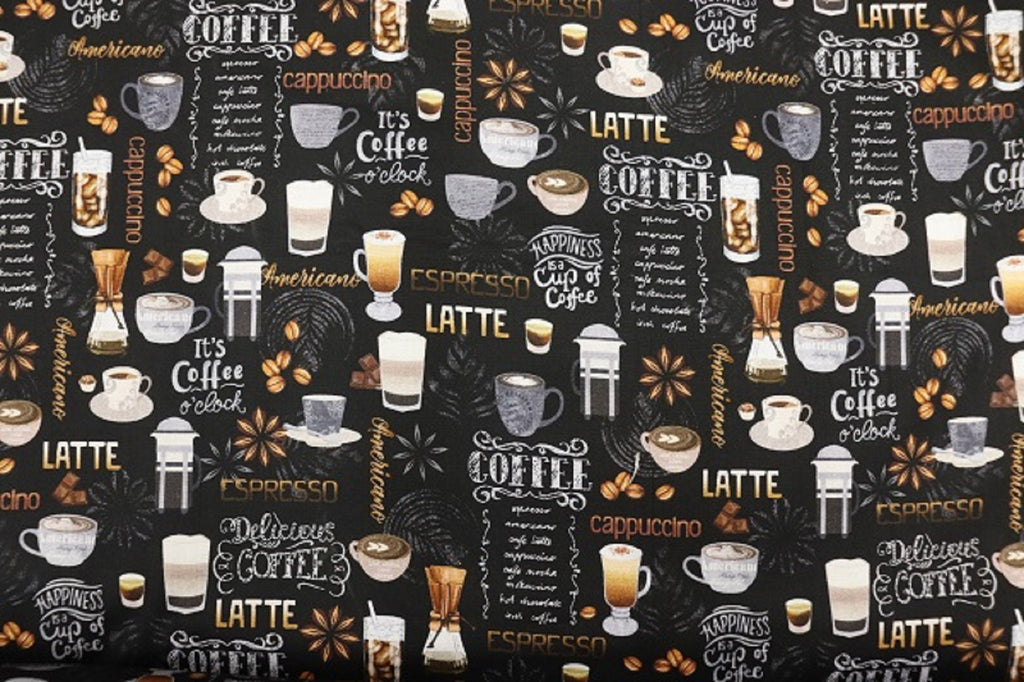 Coffee Themed 1 yard Precuts Quilt Fabric Bundle