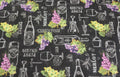 Life Happens Wine Helps Chalkboard Quilt Fabric by Northcott