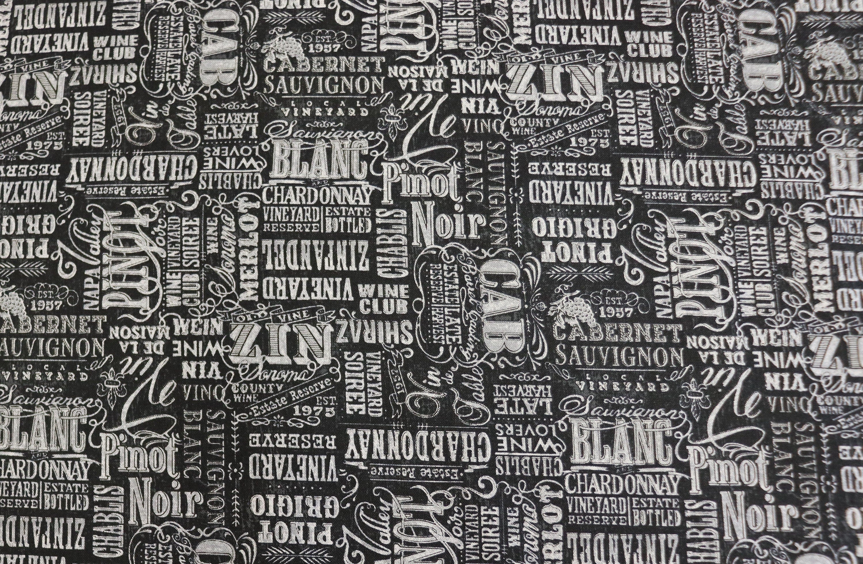 Life Happens Wine Helps Wine Words Quilt Fabric by Northcott