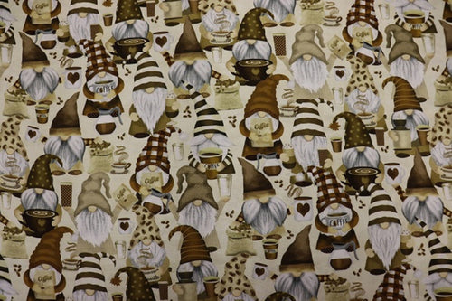 Coffee Gnomes Quilt Fabric by Timeless Treasures