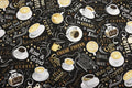 Tossed Coffee and Words Quilt Fabric by Timeless Treasures