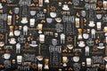 Packed Coffee Motifs and Menu Text Quilt Fabric by Timeless Treasures