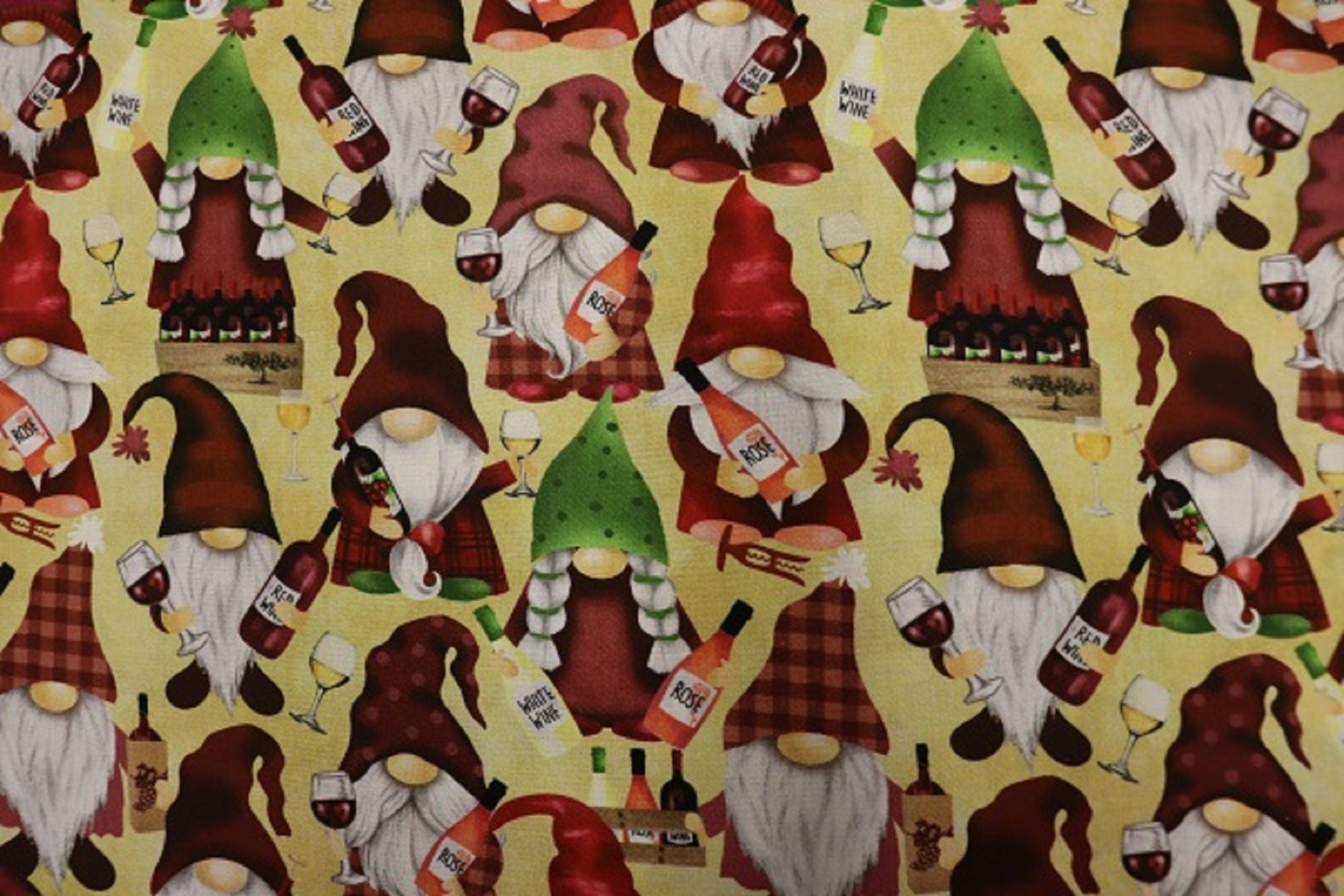 Wine Gnomes Quilt Fabric By Timeless Treasures