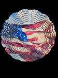 USA Flag Wind Spinner: 10" Aluminum Patriotic Decor