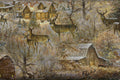First Frost Allover Deer, Barn House Scene Quilt Fabric By Northcott Fabric