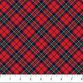 Farmstead Friends Red Diagonal Plaid Quilt Fabric By Northcott Fabrics