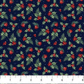 Farmstead Friends Holly Navy Background Quilt Fabric By Northcott Fabrics