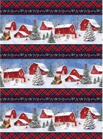 Farmstead Friends Boarder Stripe Quilt Fabric By Northcott Fabrics