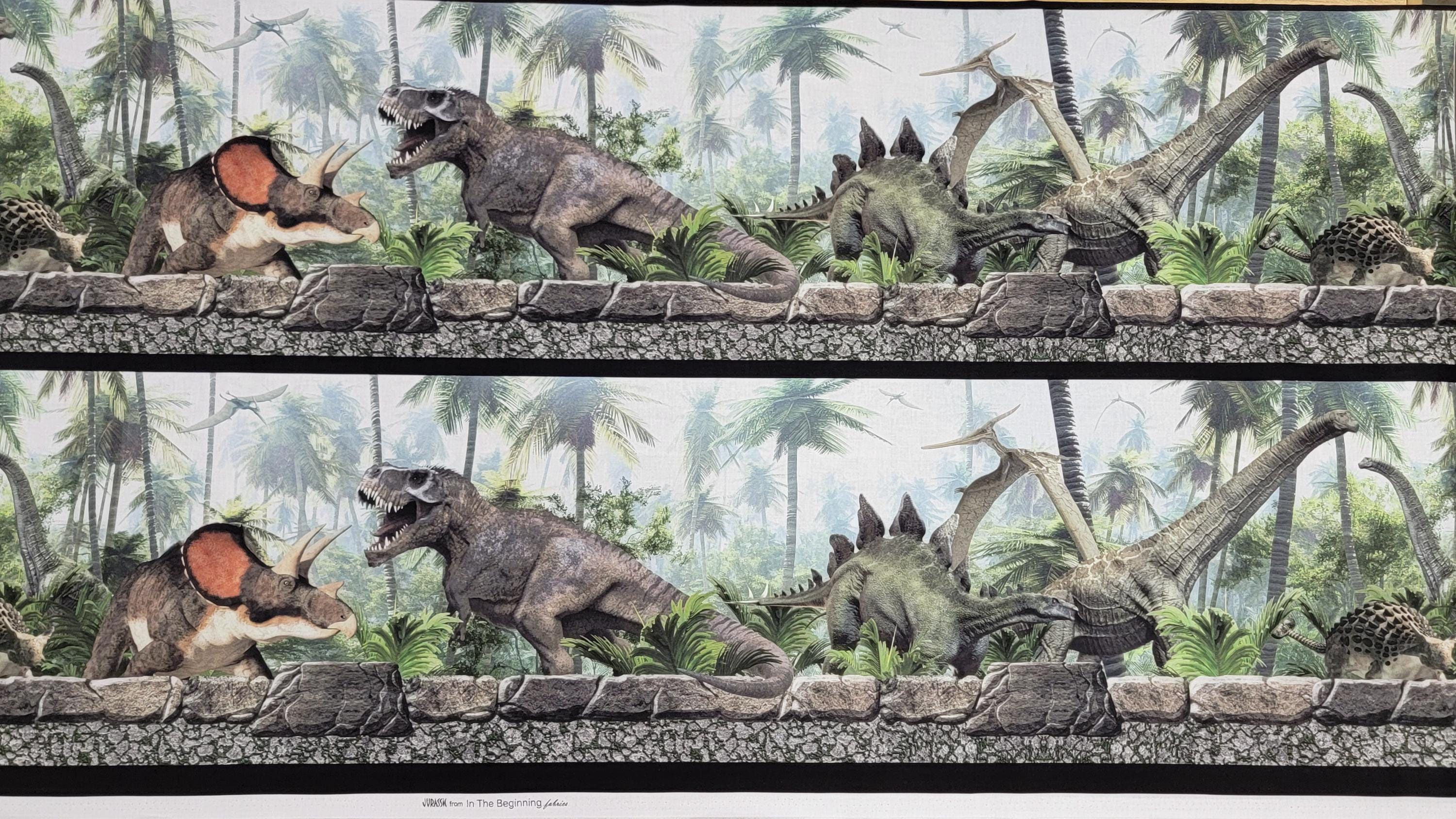 Jurassic Boarder Quilt Fabric by In The Beginning Fabric