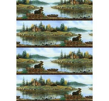 Northwood Naturescapes Border Stripe Quilt Fabric by Northcott Fabrics