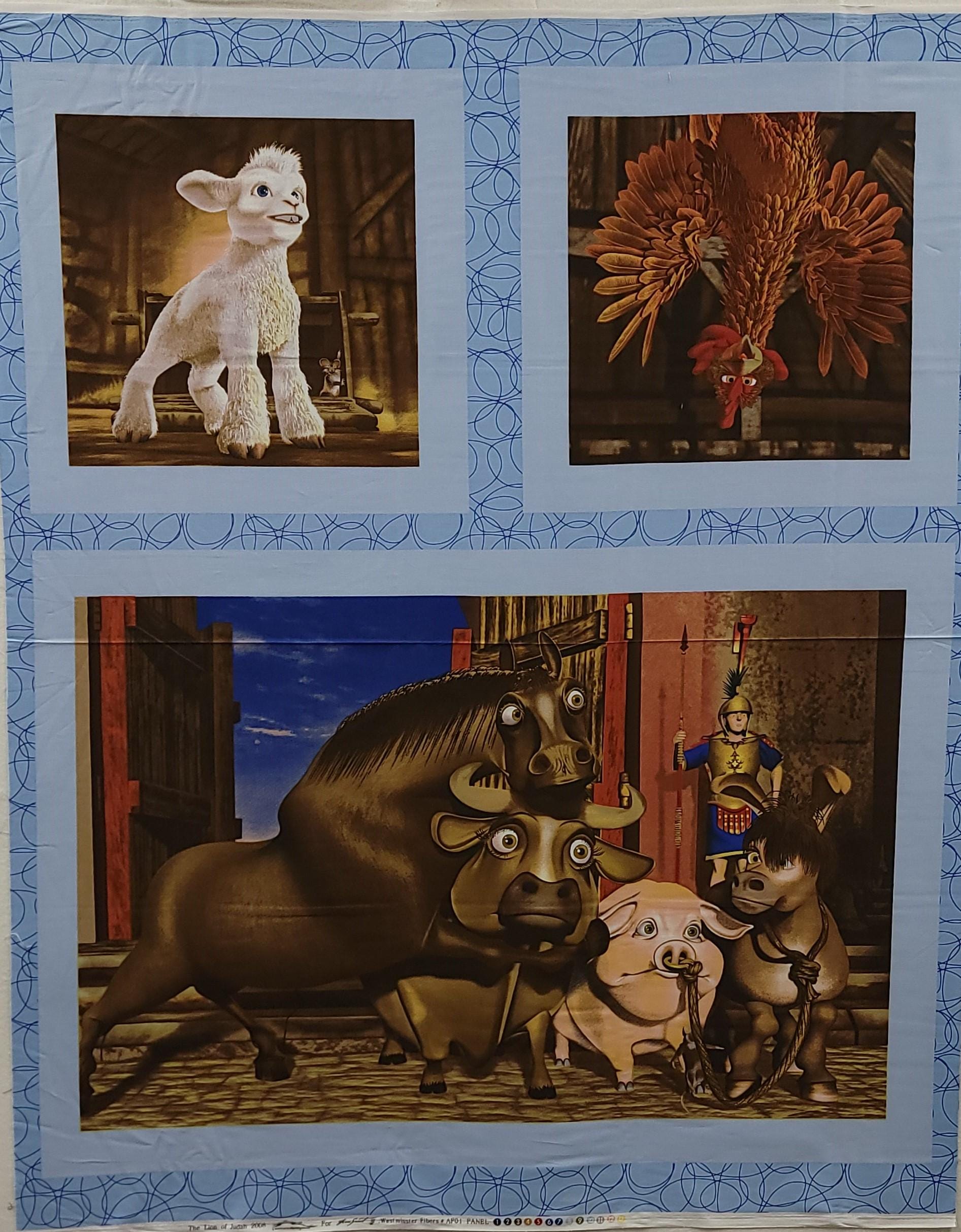 The Lion of Judah Blue Quilt Fabric Panel By Westminster Fibers