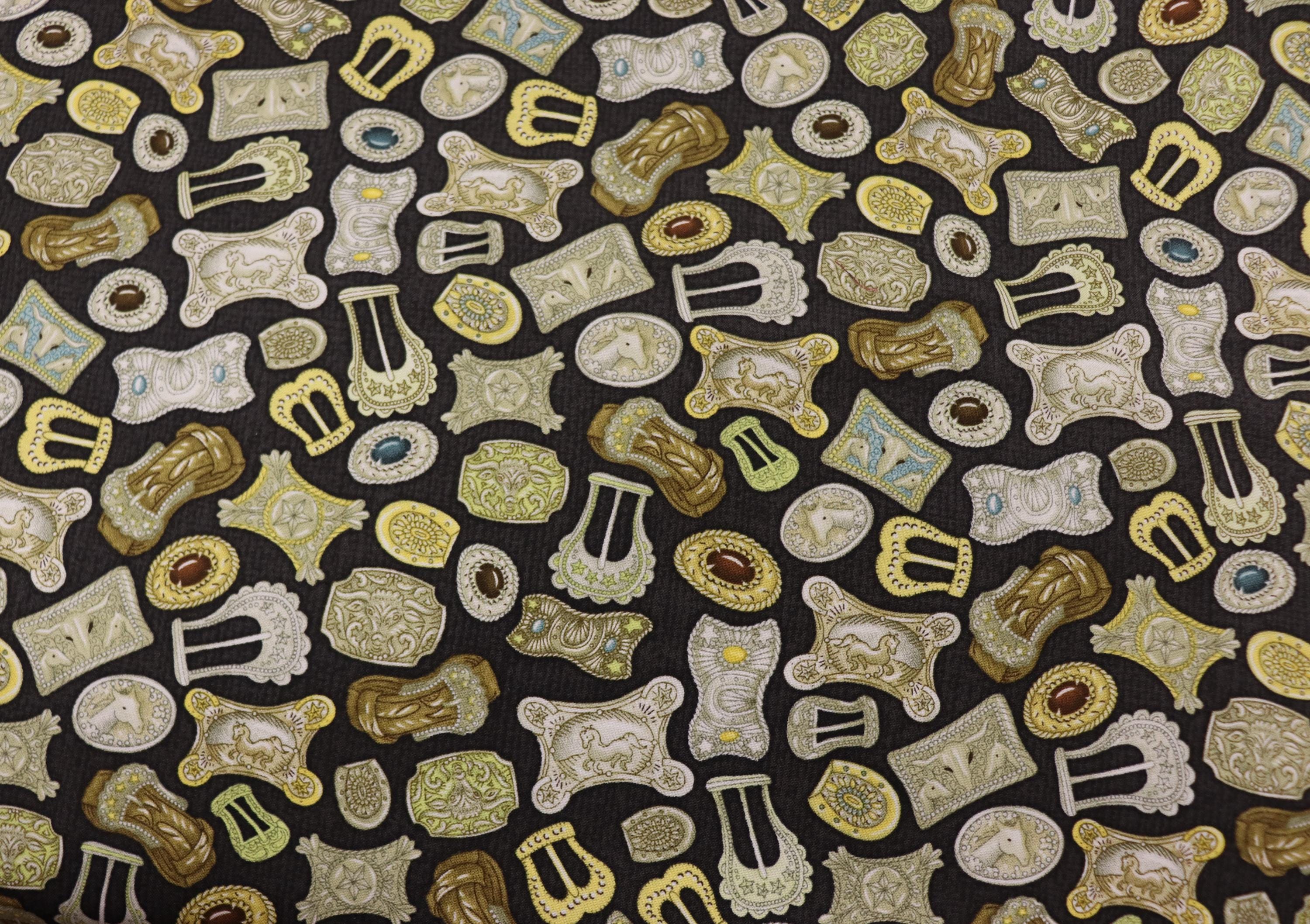 Rodeo Roundup Buckles Quilt Fabric by Henry Glass Fabrics