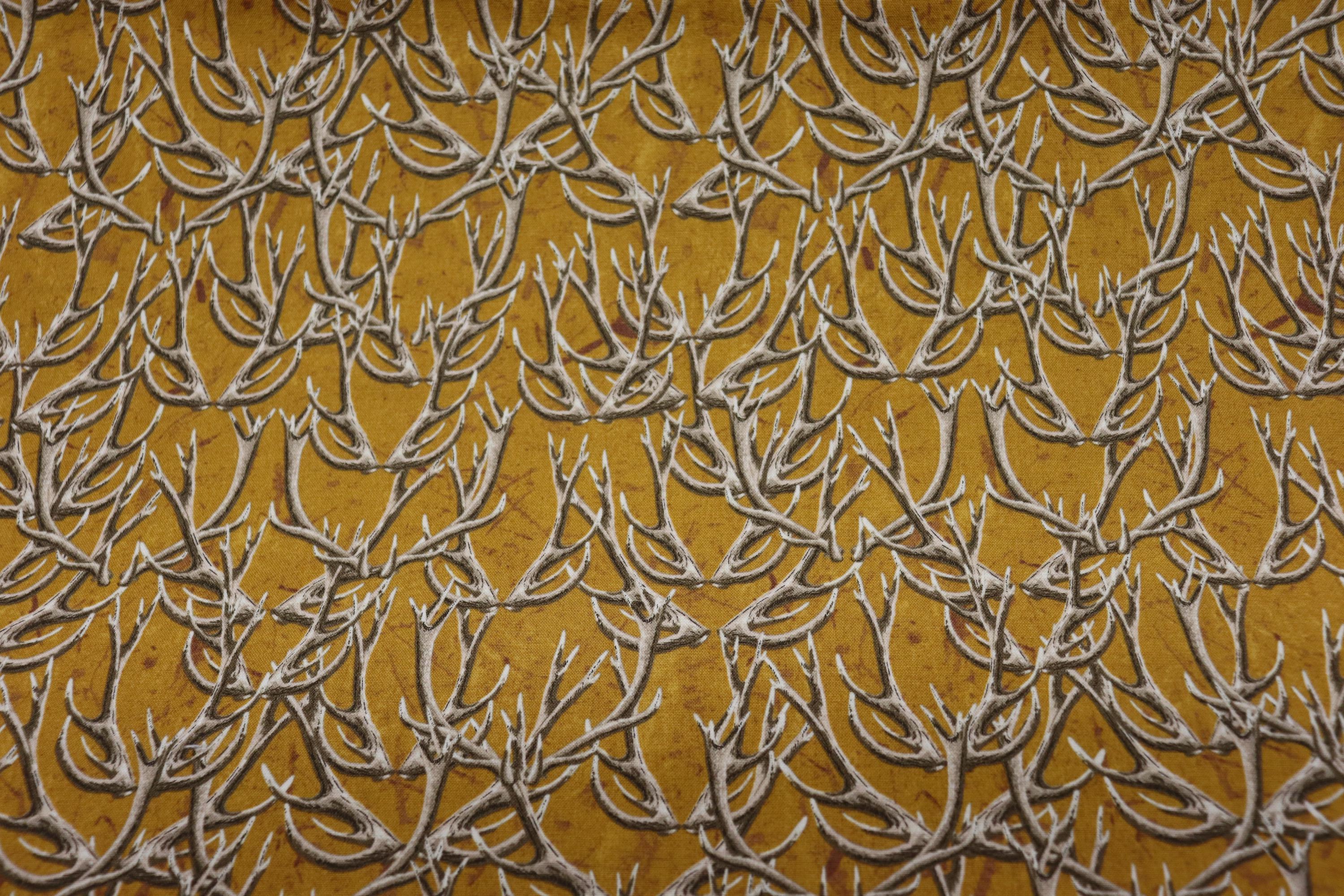 Forest Antlers Gold Quilt Fabric By Windham Fabrics