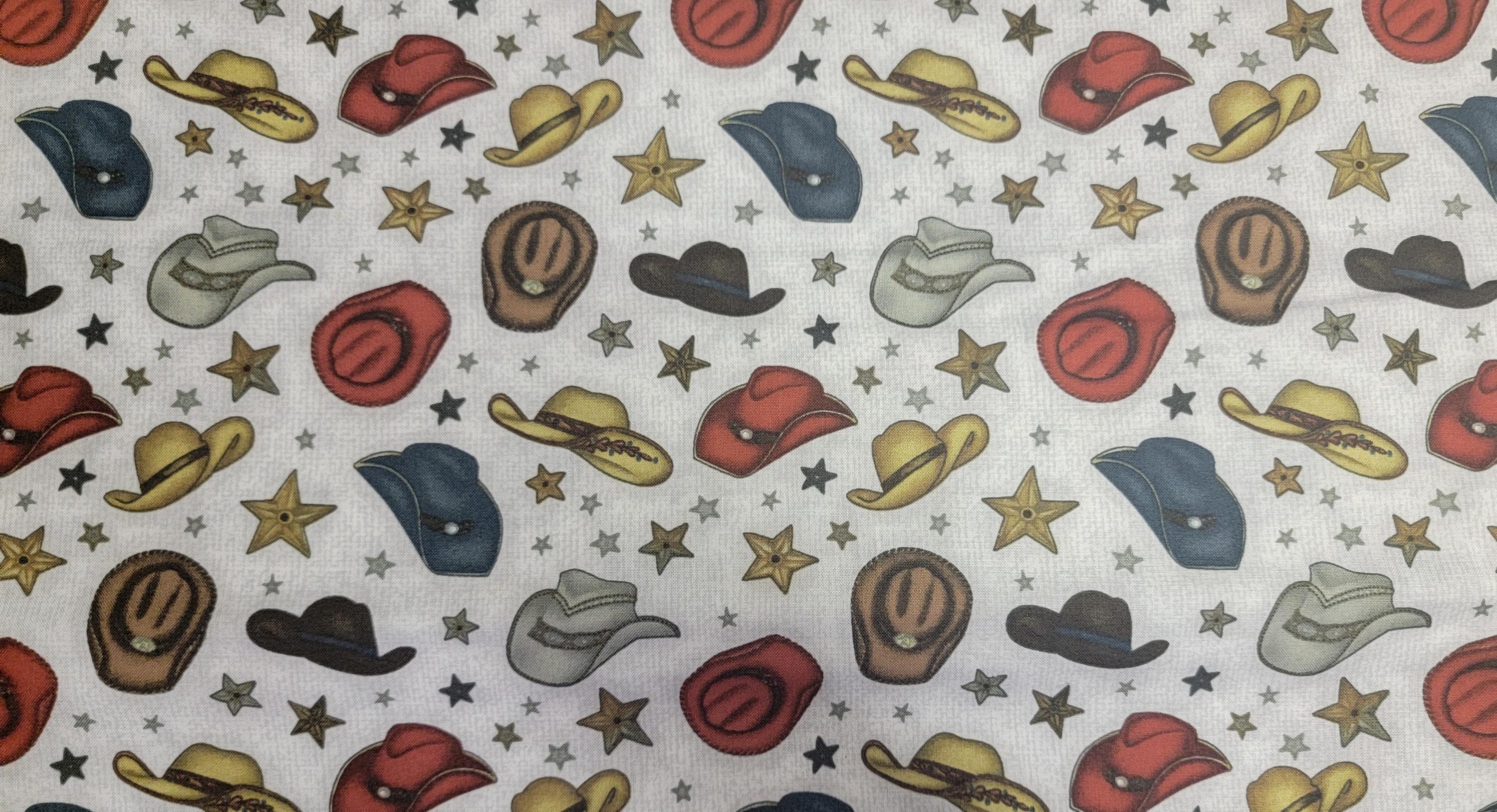 Cowboy Hats & Stars Fabric: Rodeo Roundup Cotton Yardage