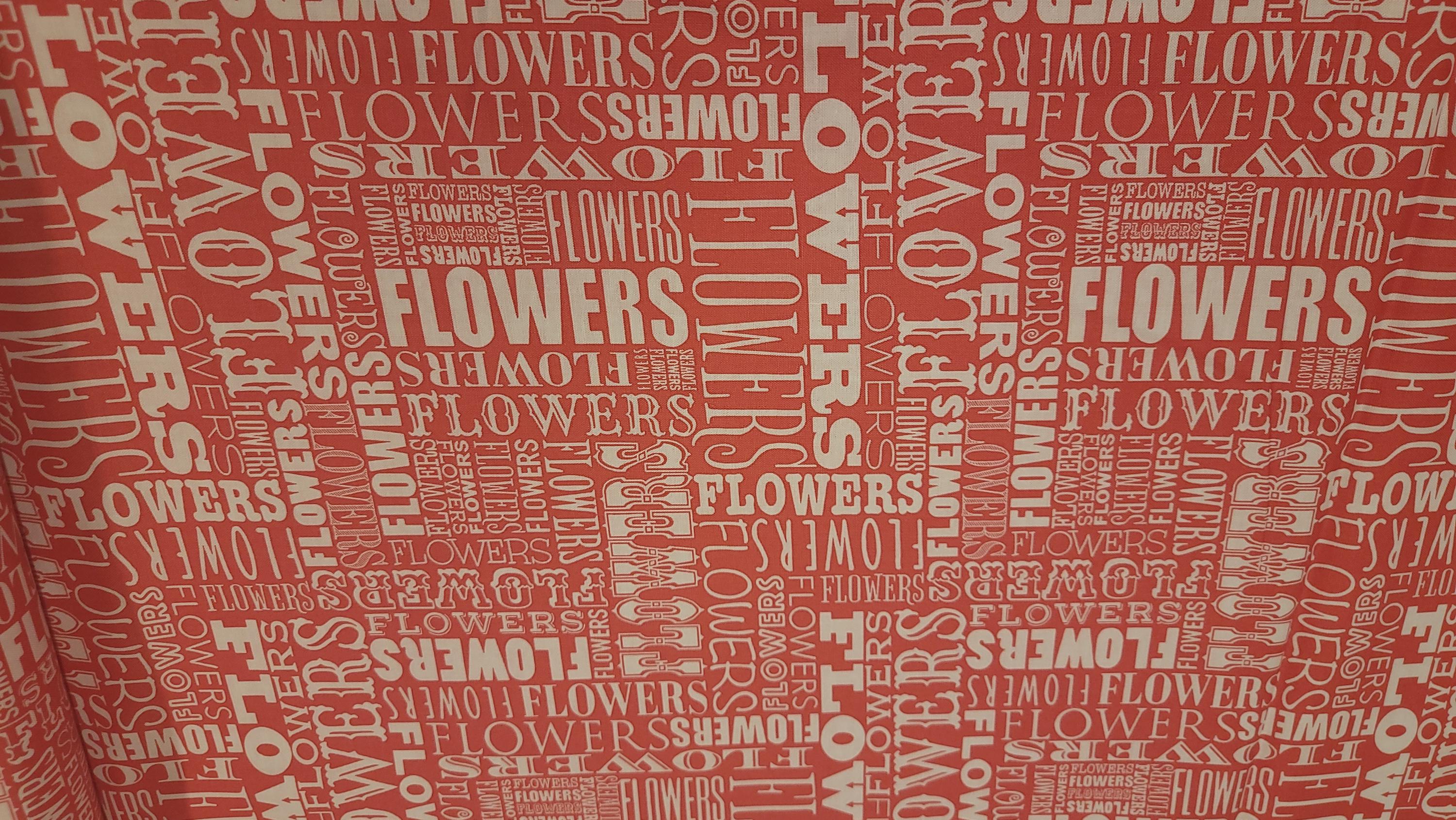 Cottage Joy Red Background Flower Words Quilt Fabric By Windham Fabrics