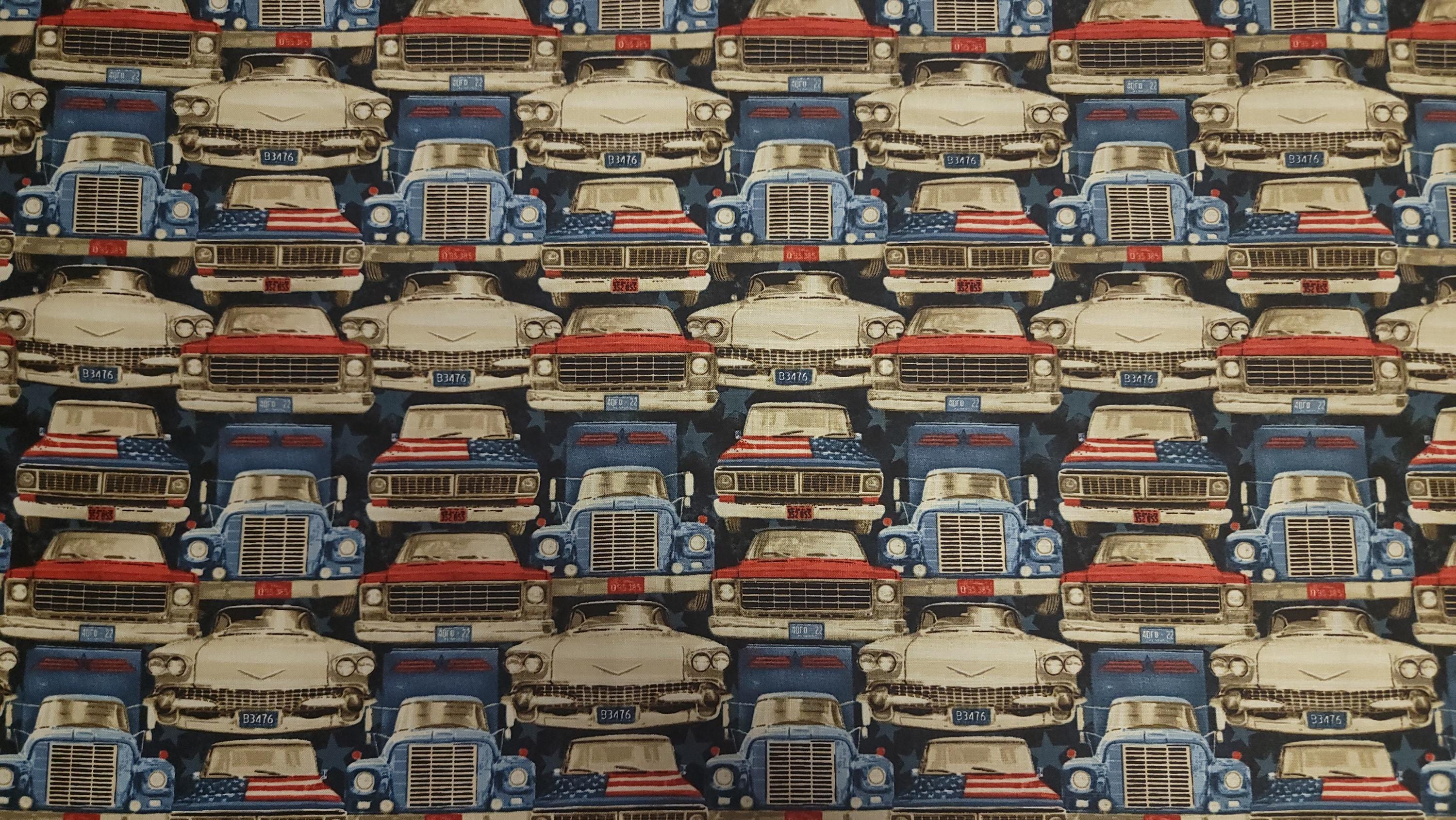 All American Road Trip Vintage Vehicle Grills Quilt Fabric By Studio E Fabrics