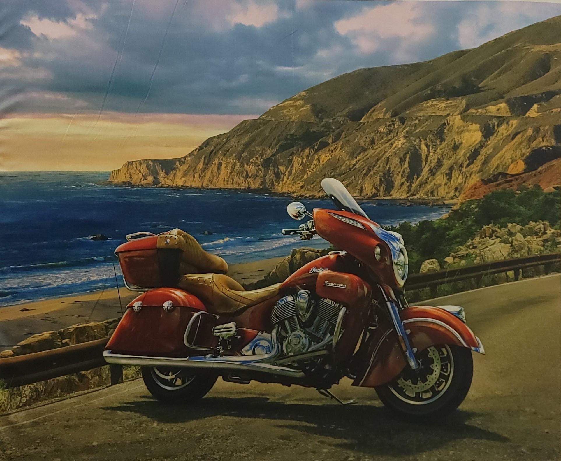 Indian Motorcycle Roadmaster PD7387 Quilt Fabric Panel By Riley Blake
