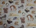 Animal Friends Blue Mommy and Babies Quilt Fabric by Elizabeth Studio
