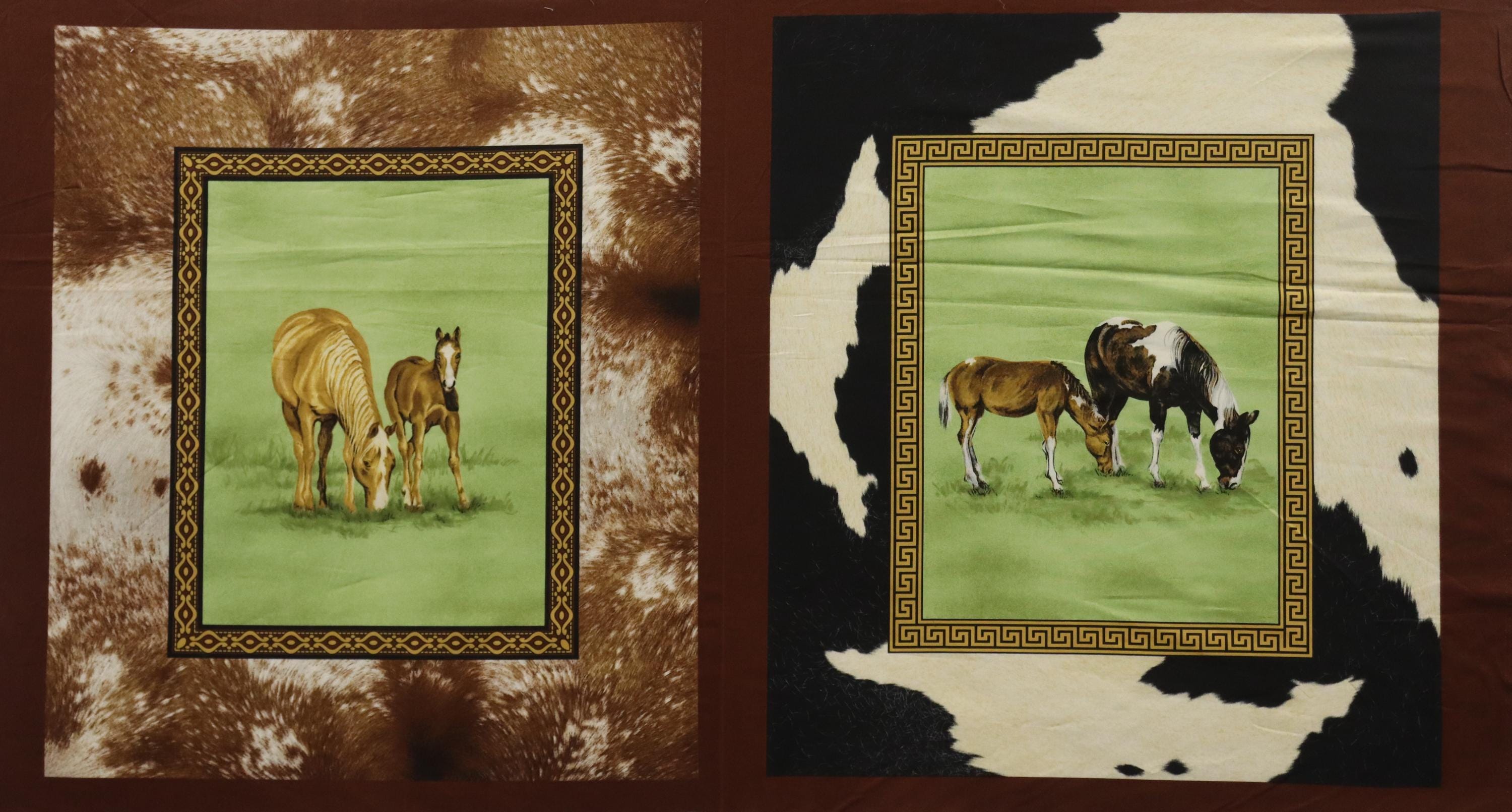Horsin Around Horse Pillow Fabric Panel ~ Troy Corporation