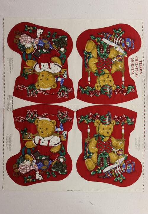 2 Big Red Teddy Bear Stockings ~ Rose & Hubble