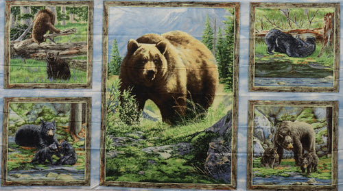 Bear Meadow Quilt Fabric Panel ~ Wilmington fabrics