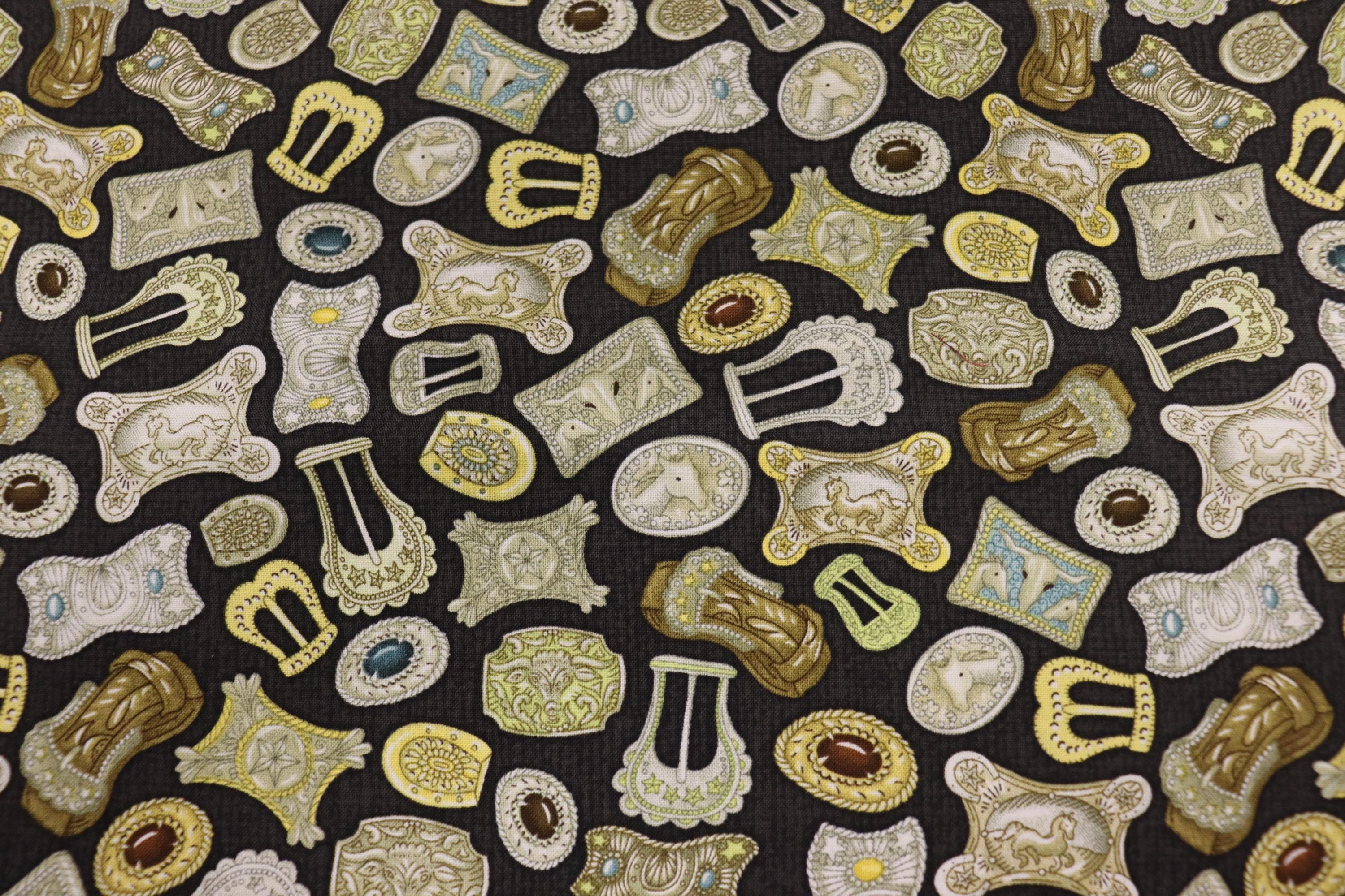 Rodeo Roundup Buckles Quilt Fabric by Henry Glass Fabrics