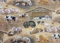 Pigs in a Barn Yard Quilt Fabric by Elizabeth Studio