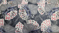Poker Cards Gray Background Quilt Fabric by Kanvas Studios