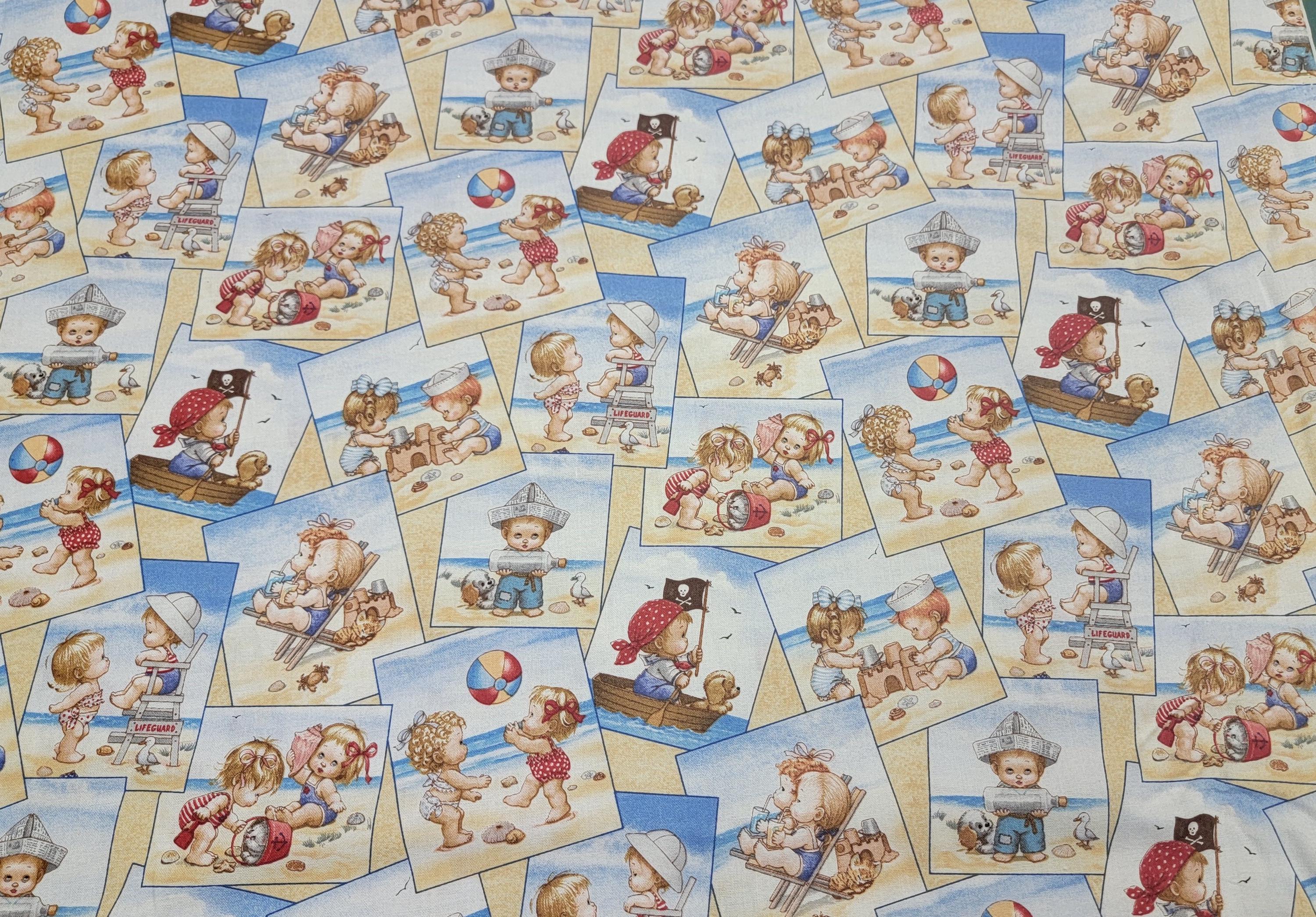 Beach Kids Quilt Fabric by Elizabeth Studios