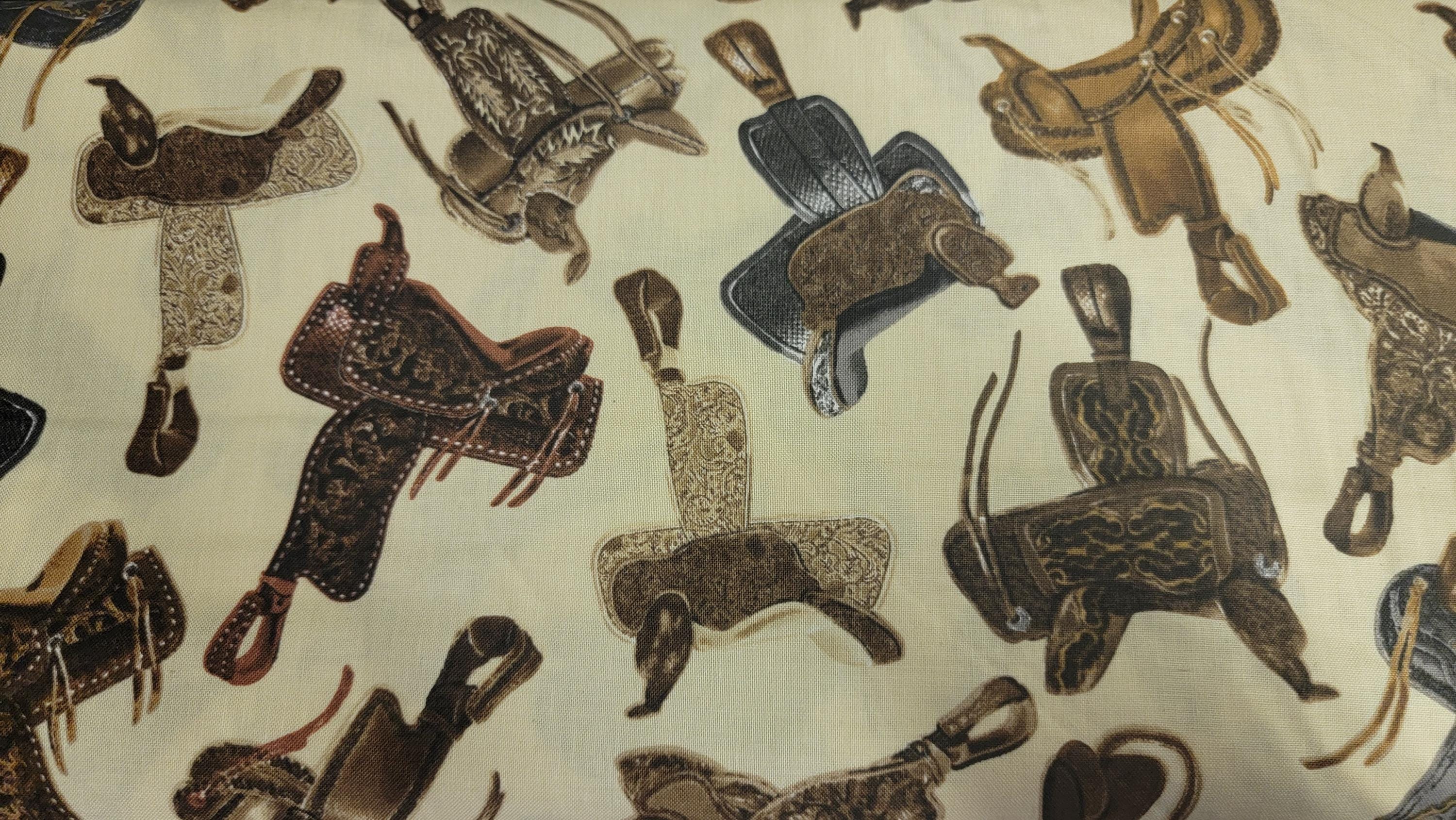 Wild Wild West Saddles Quilt Fabric by Kanvas Studios