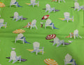 Ocean View Beach Chairs Green Background Quilt Fabric by Moda Fabrics