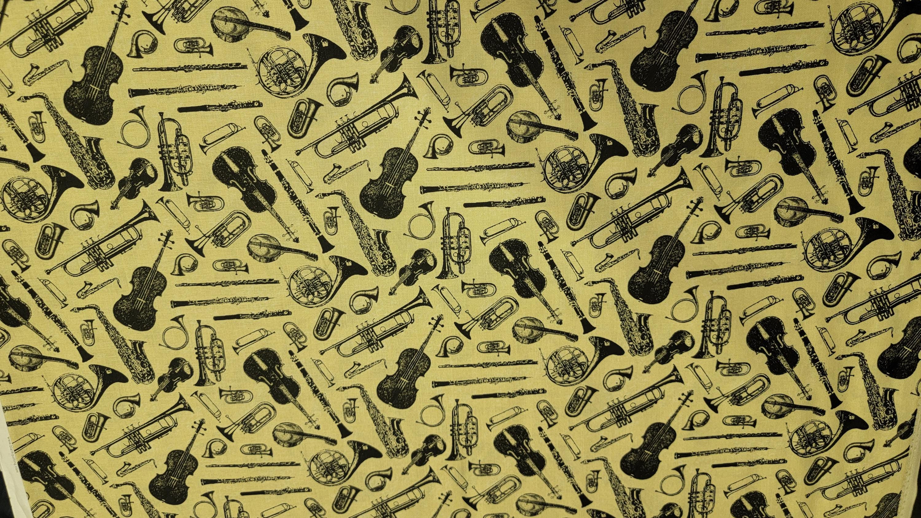 Sweet Symphony Instruments Quilt Fabric by Blank Quilting