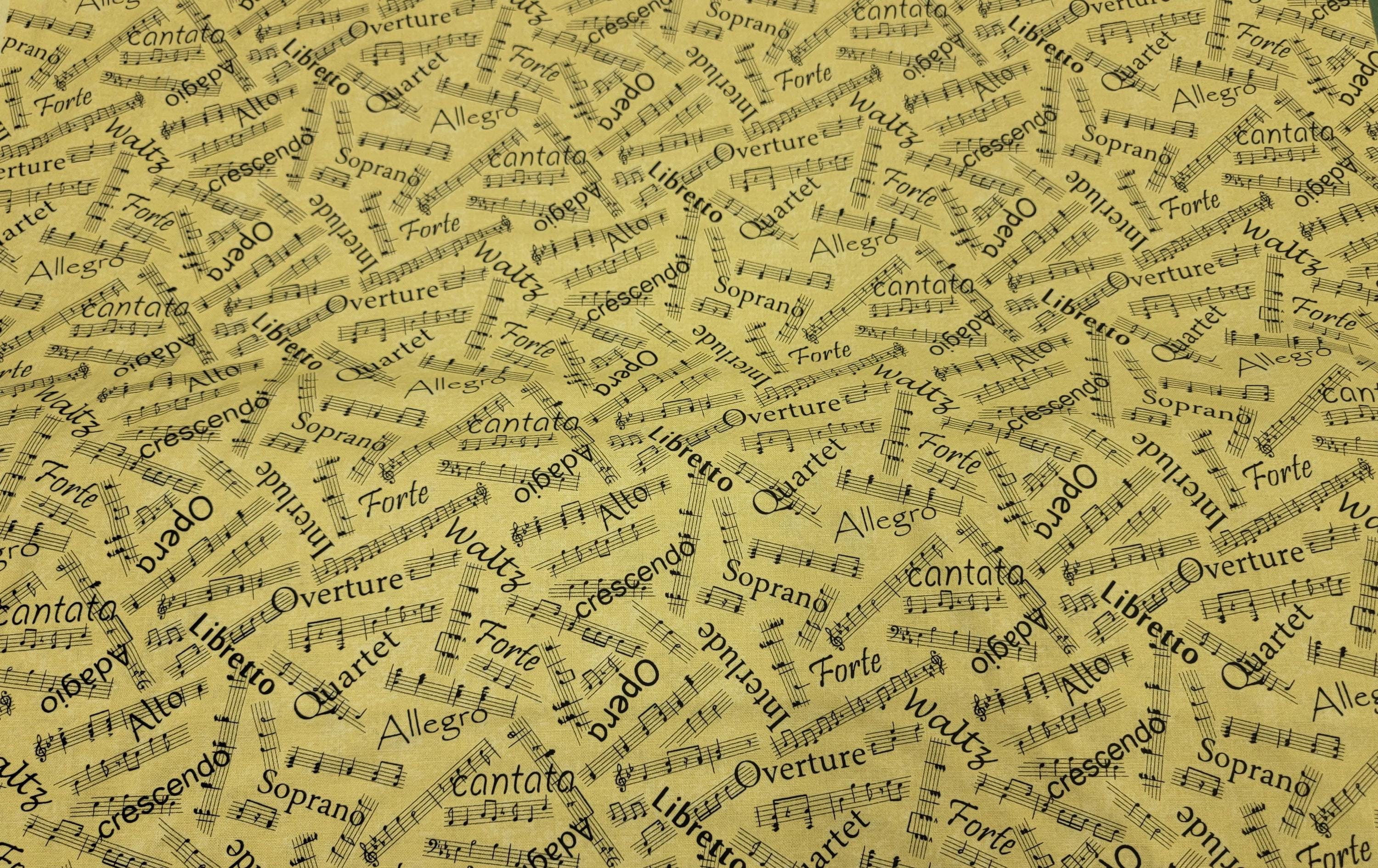 Sweet Symphony Music Notes and Words Quilt Fabric by Blank Quilting