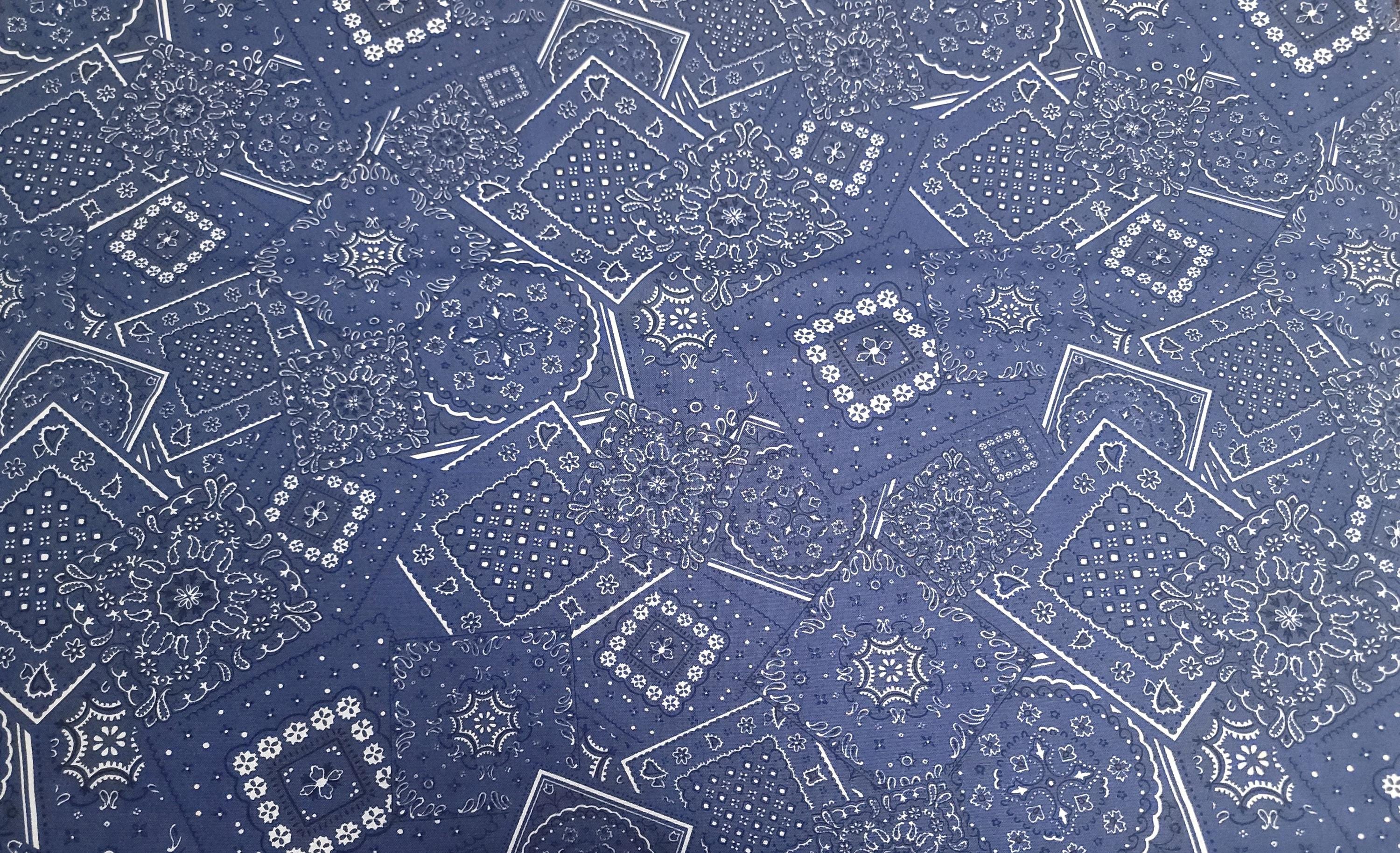 Western Basics Bandana Pattern Blue Quilt Fabric by Moda Fabrics