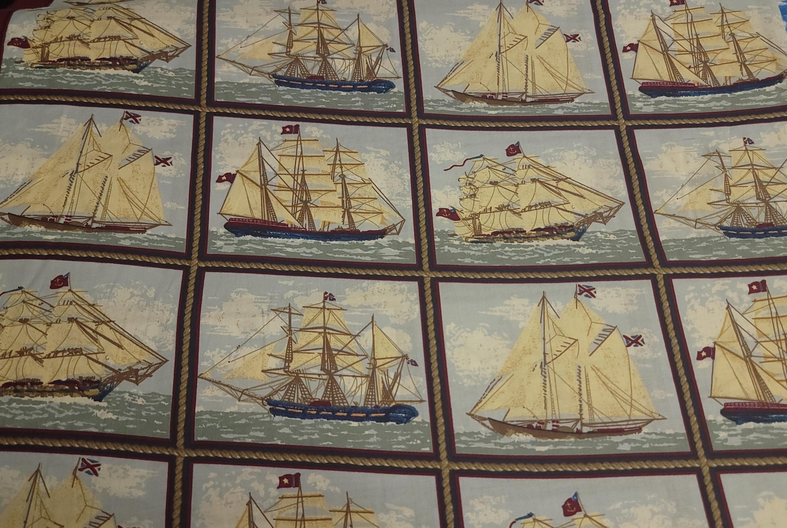 Mariner Ships Quilt Fabric By Marshal Dry Goods