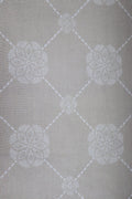 Tan with White Flower and Diamond Pattern Quilt Fabric