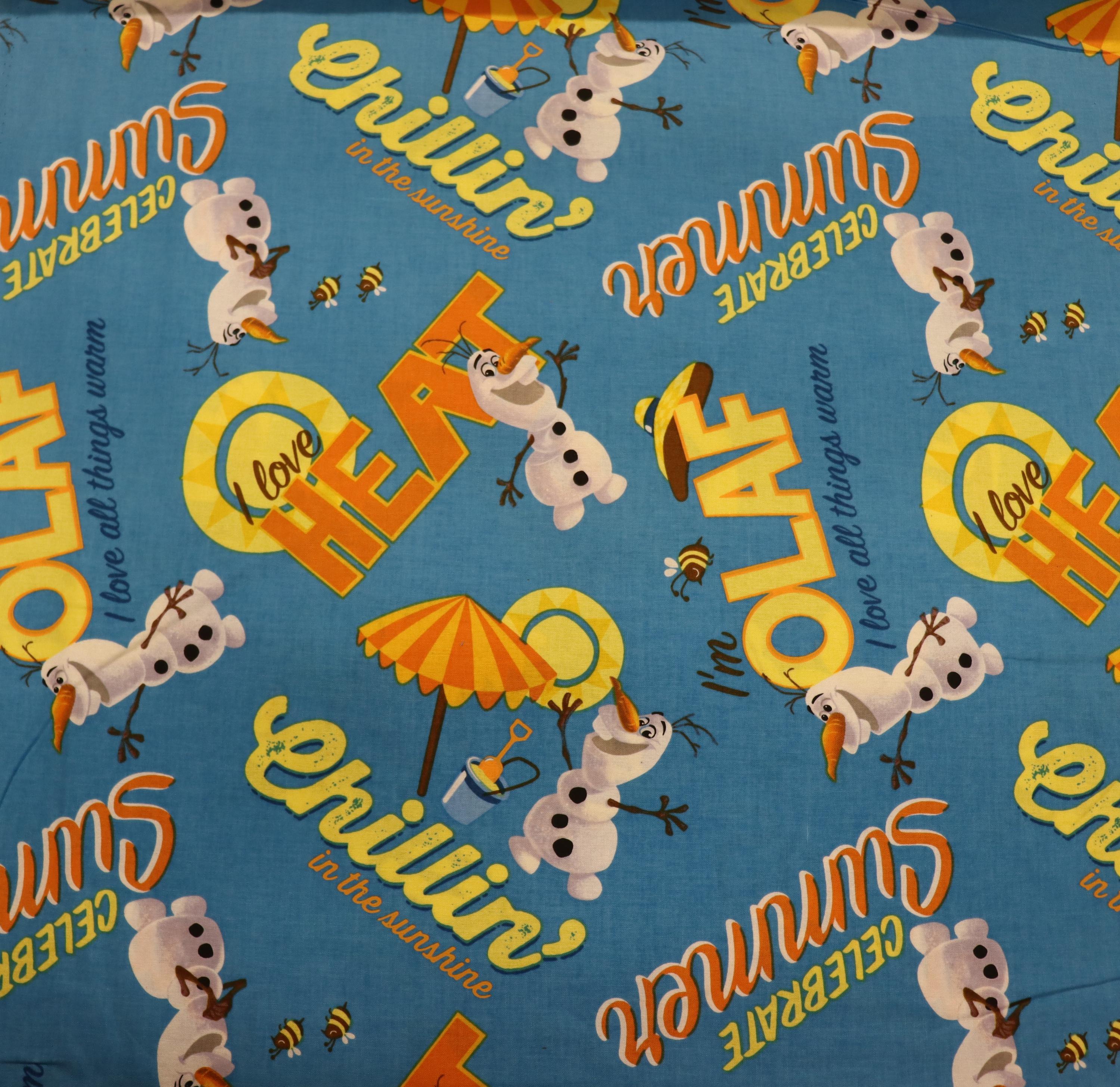 Olaf Chillin Toss Quilt Fabric By Springs Creative Fabrics