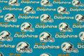 NFL Miami Dolphins Light Teal Background 59" Wide Quilt Fabric
