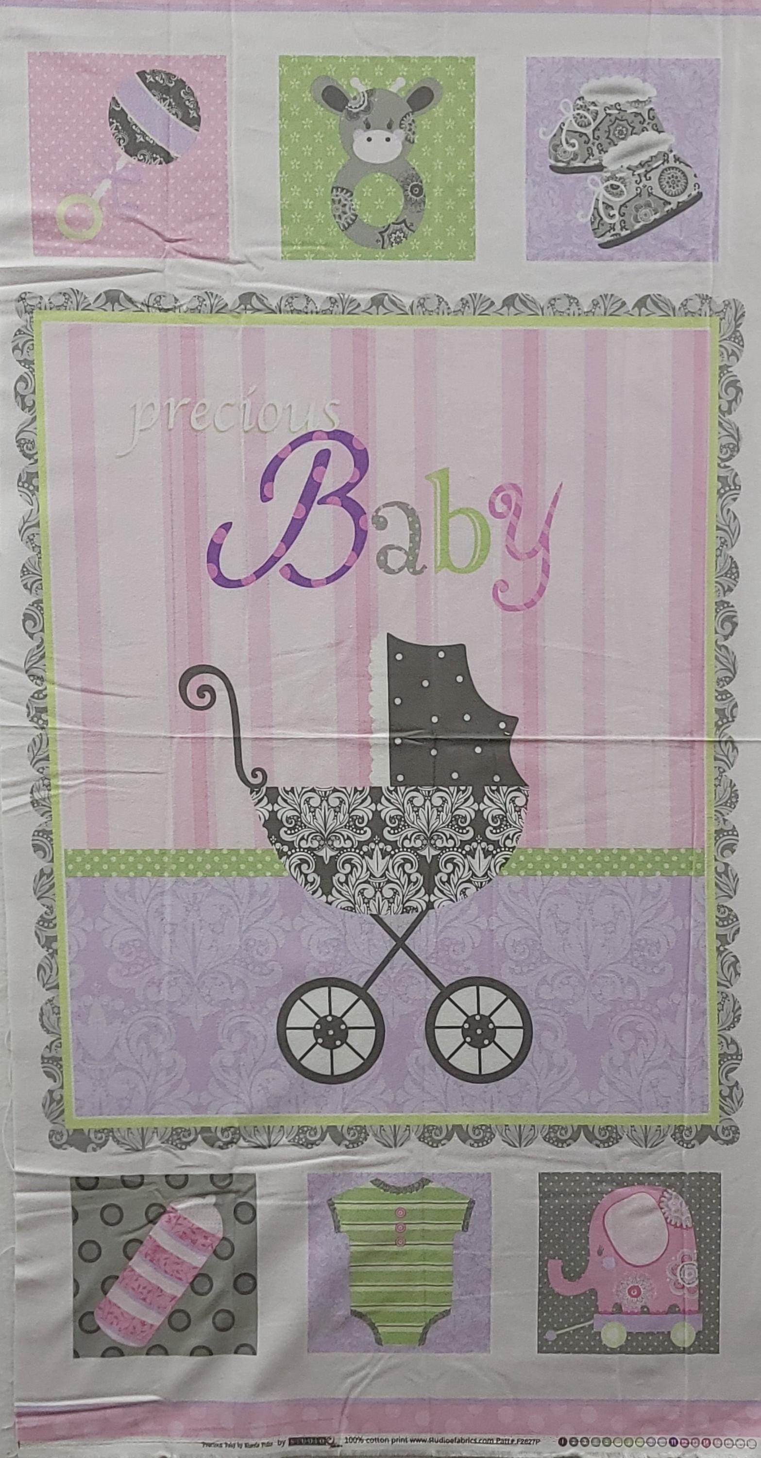 Precious Baby Flannel Quilt Fabric Panel By Studio E Fabrics