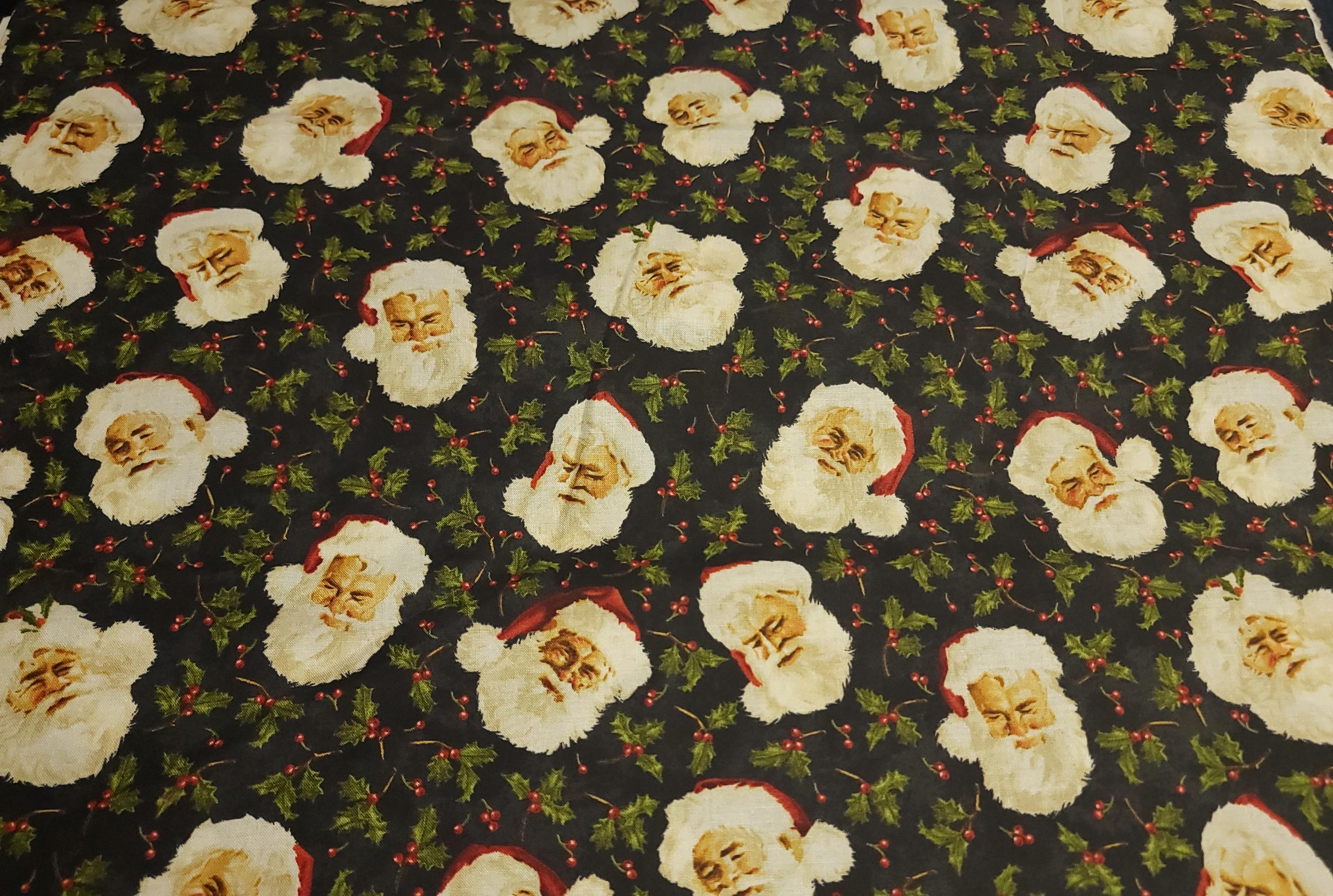 Santa Claus Heads Quilt Fabric By Maywood Studios