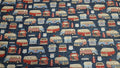 All American Road Trip Old Vans Blue Background Quilt Fabric By Studio E Fabrics