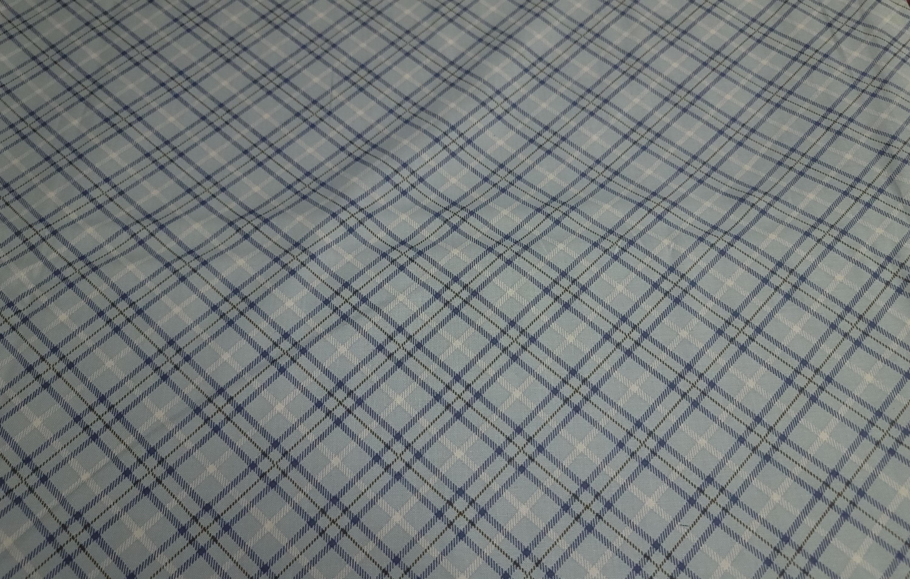 Hold Your Horses Blue Plaid Quilt Fabric By Studio E Fabrics