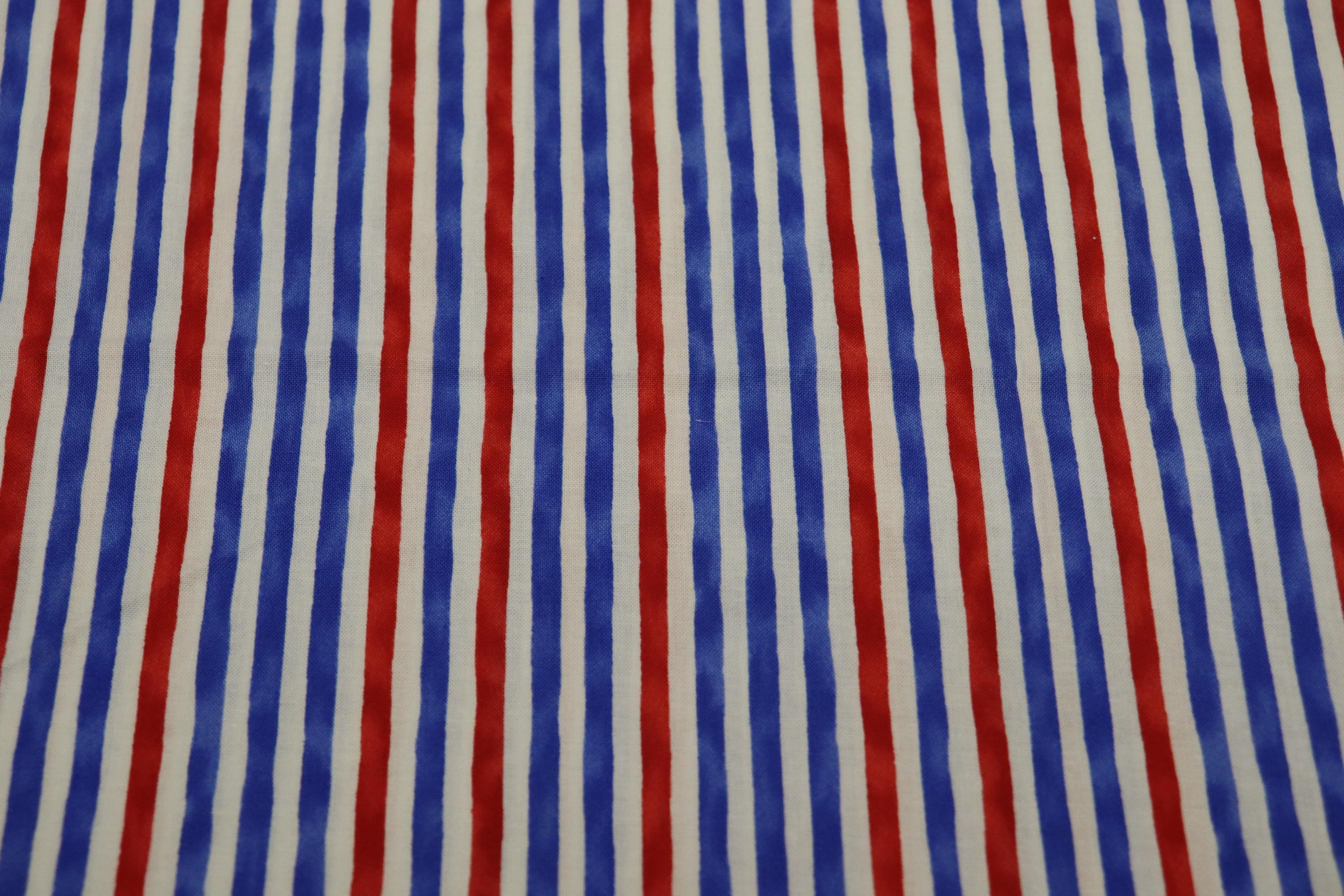 Ocean View Cabana Red and Blue Stripes Quilt Fabric By Moda Fabrics