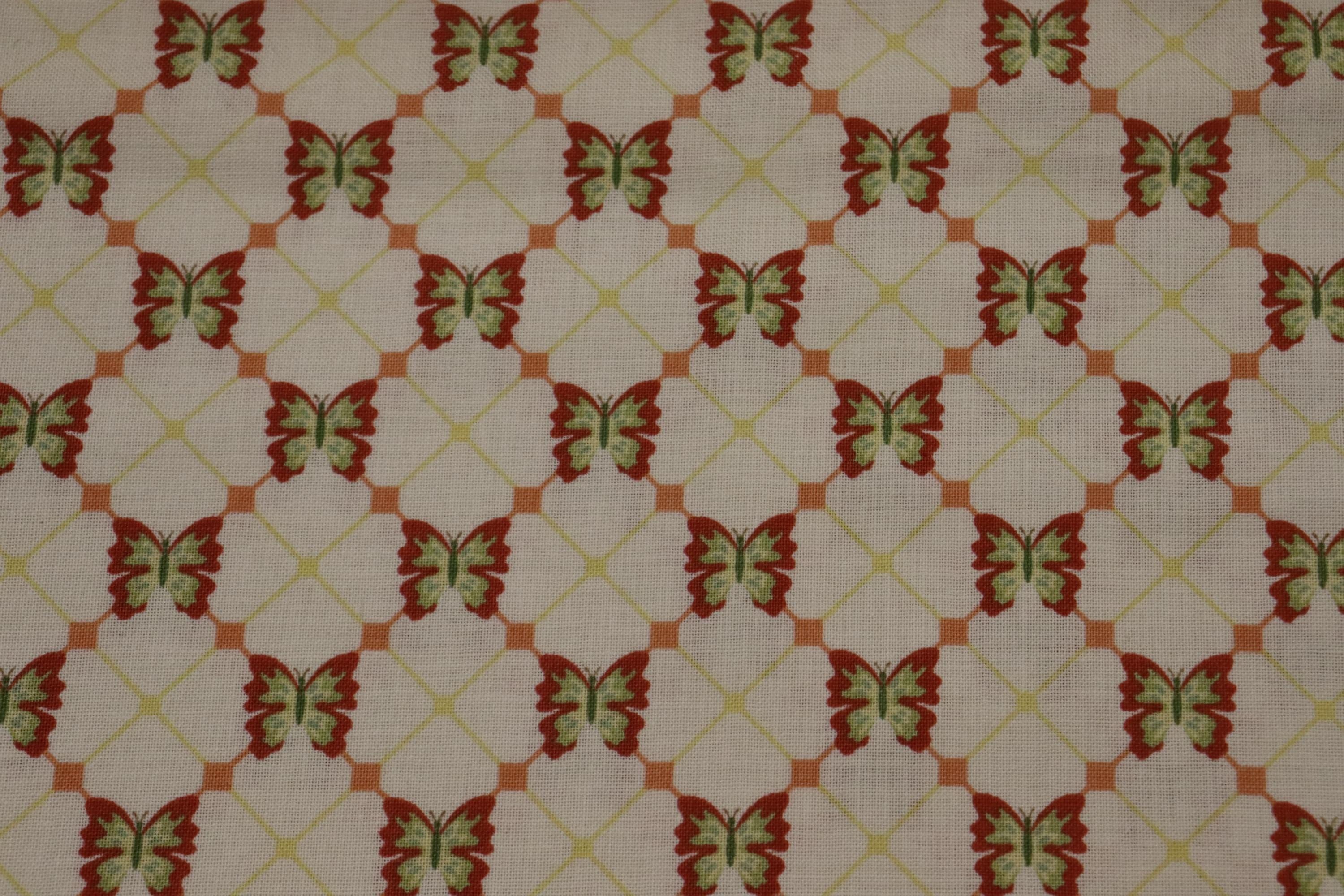 Daisy Garden Butterflies Red Quilt Fabric By QT Fabrics