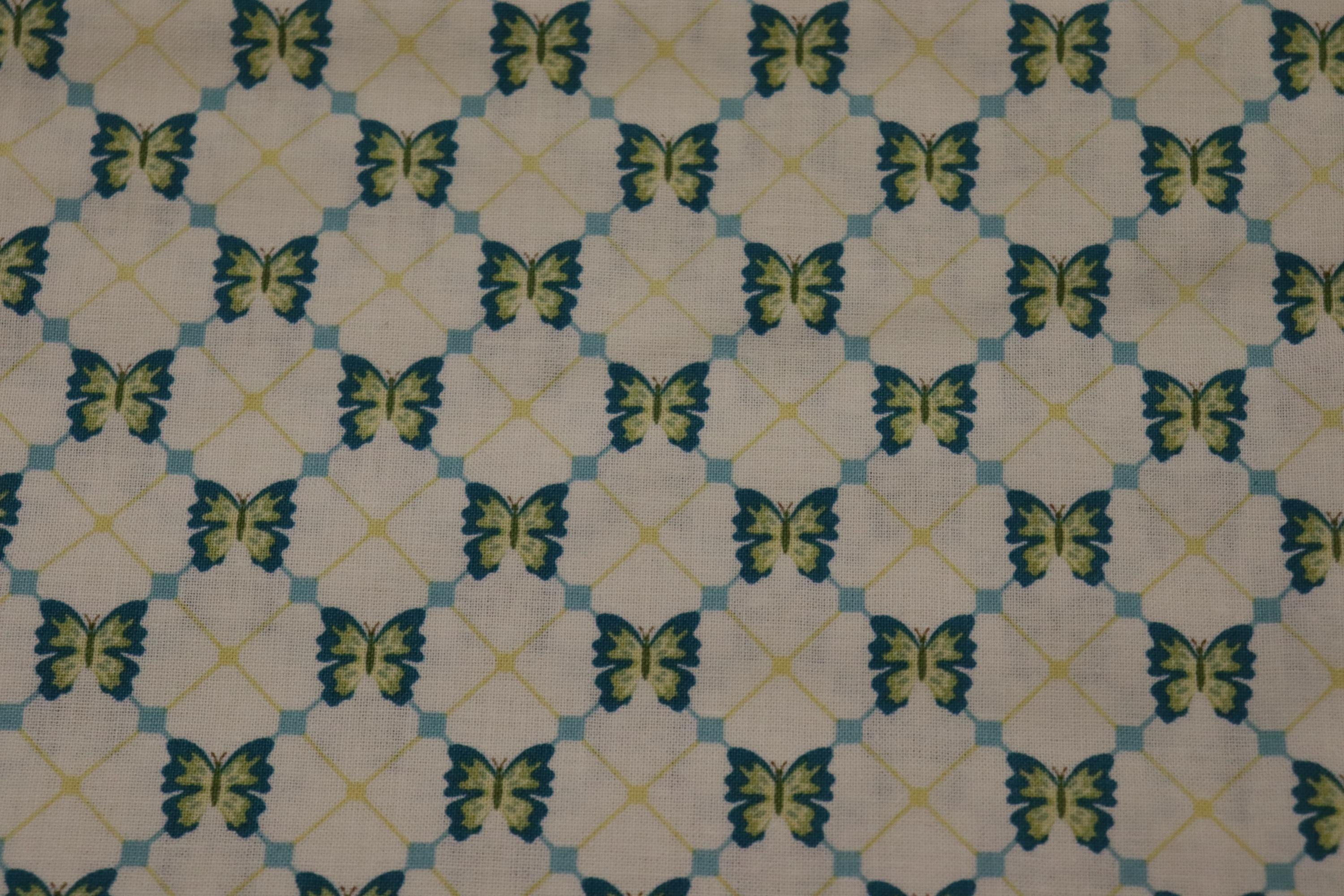 Daisy Garden Butterflies Green Quilt Fabric By QT Fabrics