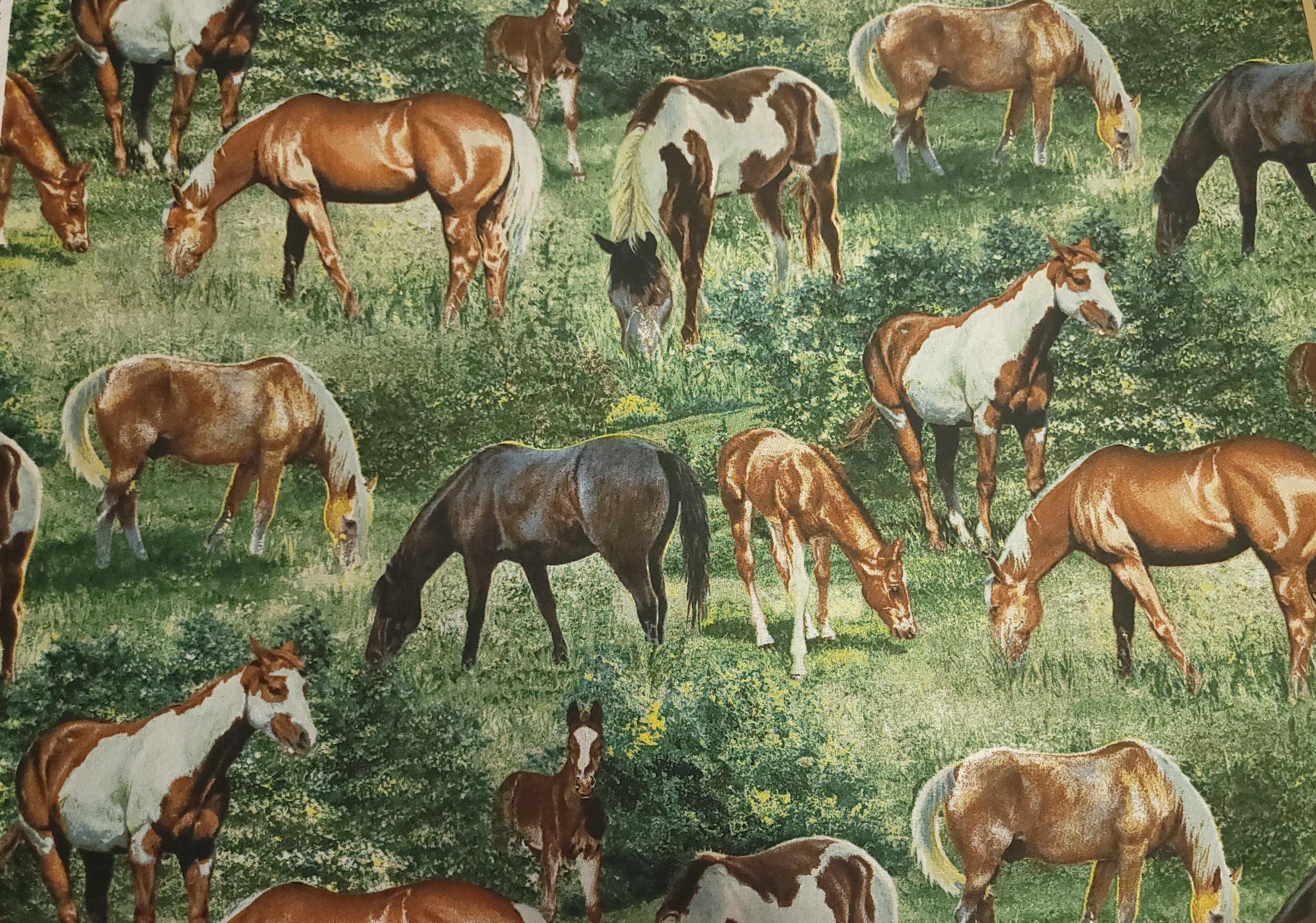 Valley Crest Horse Scenic Quilt Fabric By Springs Creative