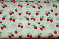 Strawberries Light Green Background Quilt Fabric By Lecien