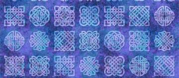 Stonehenge Celtic Roots Large Celtic Knots Purple Multi Quilt Fabric By Northcott Fabrics