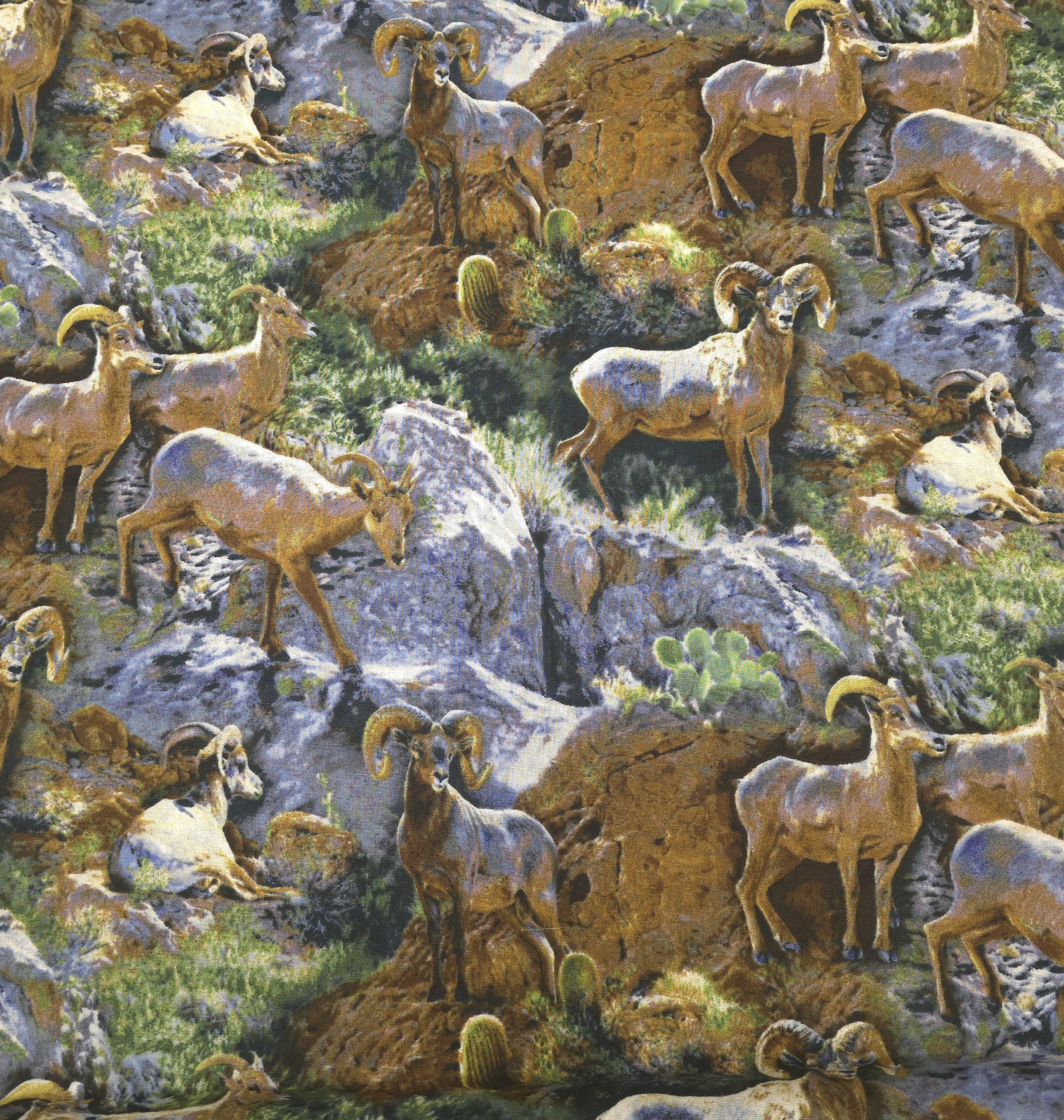 Rocky Grandeur Big Horn Sheep Quilt Fabric By Springs Creative